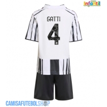 Camisa de time de futebol Juventus Federico Gatti #4 Replicas 1º Equipamento Infantil 2025-26 Manga Curta (+ Calças curtas)